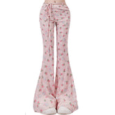 Coquette Roses & Bows Flared Pants