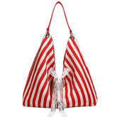 French Summer Striped Sack Bag