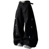 Grunge Aesthetic Cross Pendant Trousers