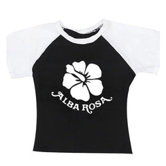 Y2K Alba Rosa Baby Tee