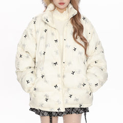 Coquette Bow Puffer Jacket