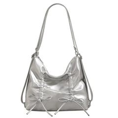 Coquette Ruched Bow Shoulder Bag