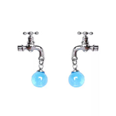 Faucet-Shaped Drop Earrings
