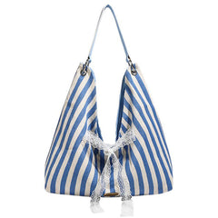 French Summer Striped Sack Bag