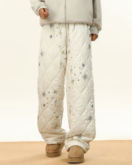 Warm Quilted Snowflake Pants