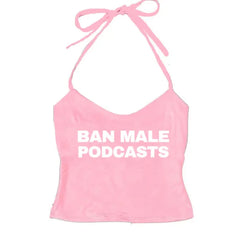 Y2K Style Podcasts Halter Top